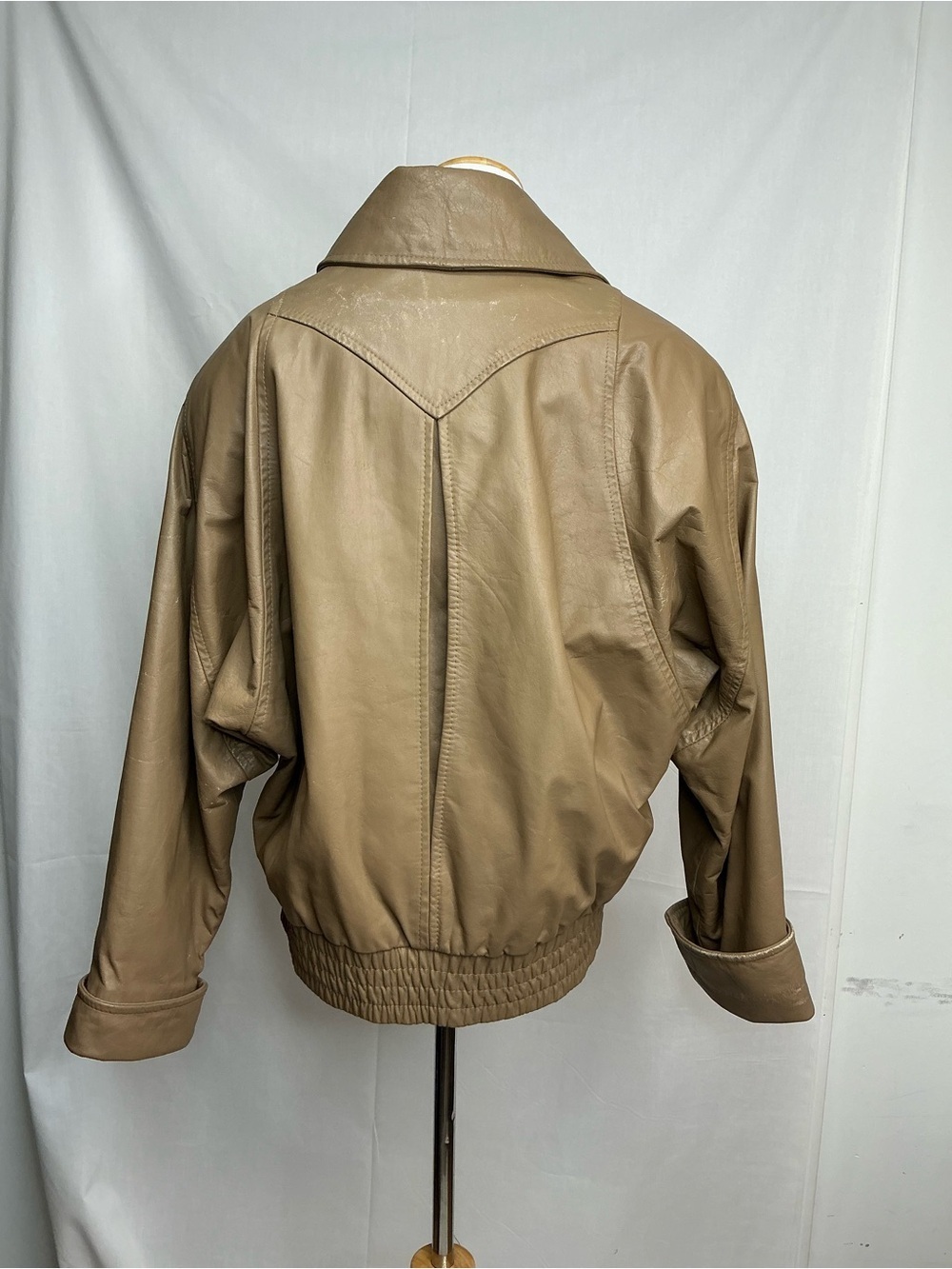 2090 - Danier Taupe Leather Jacket with Rose Lining - Picture 5 of 11